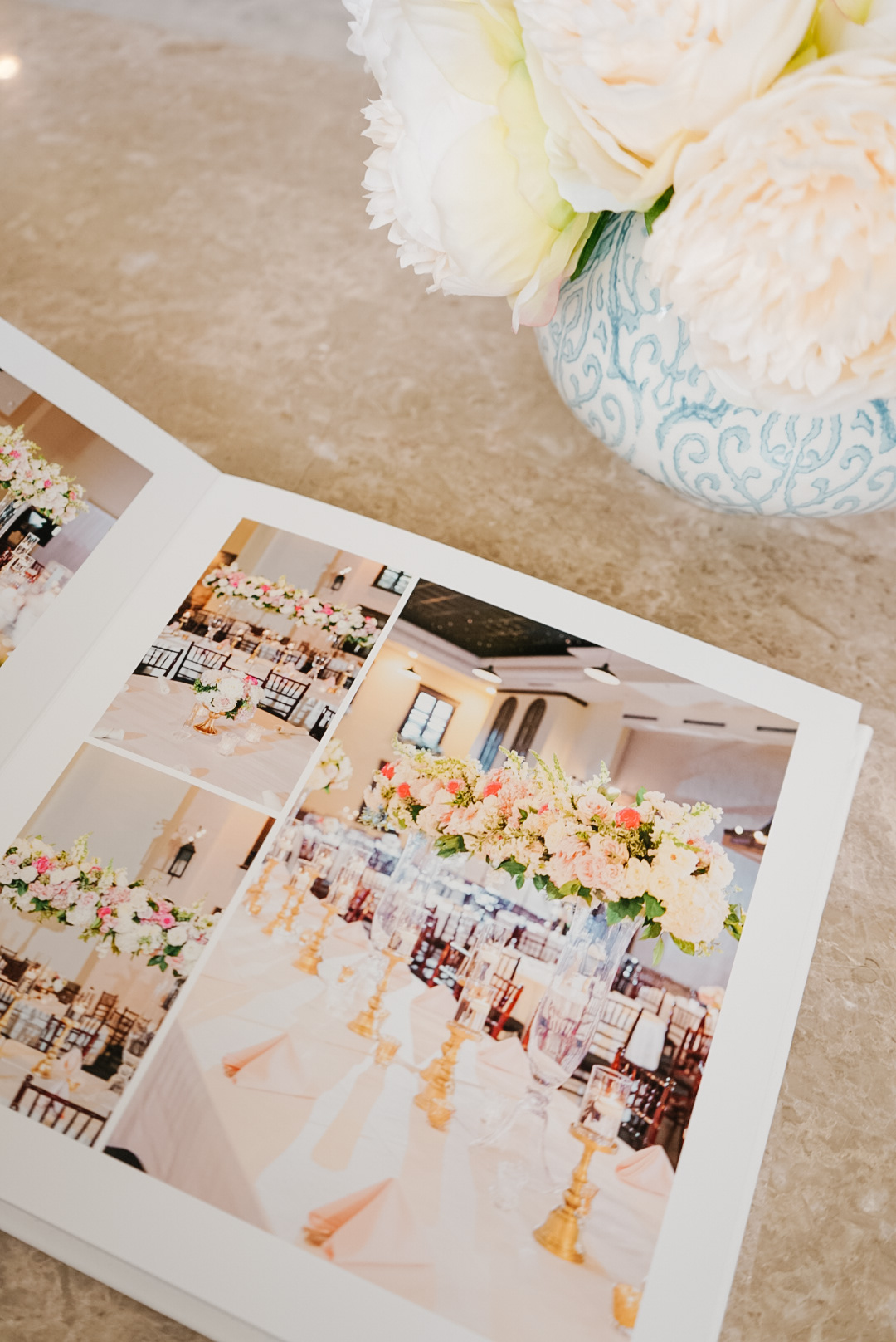 reception photos in wedding photo album