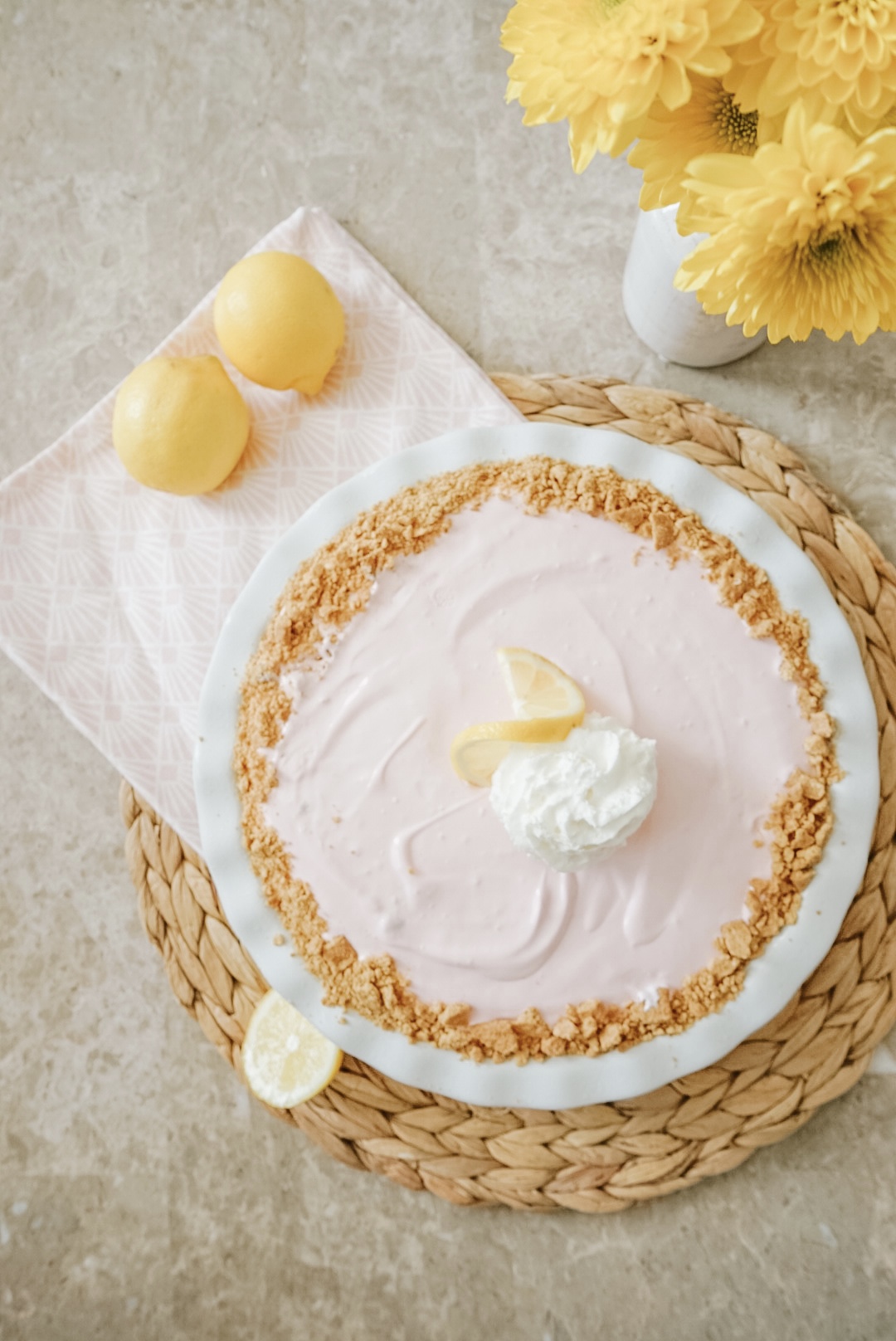 pink lemonade frozen pie