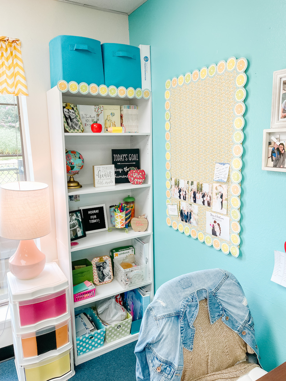 Kindergarten classroom teacher desk area