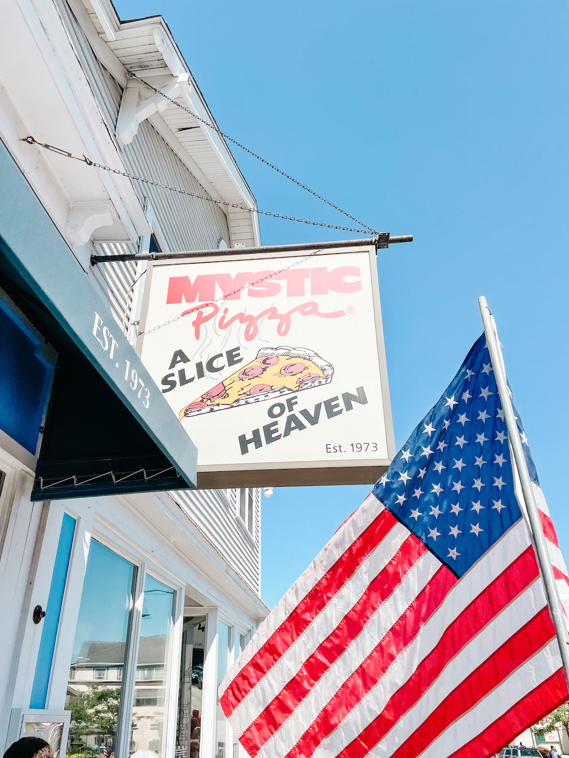 Mystic Pizza Parlor in Downtown Mystic, Connecticut