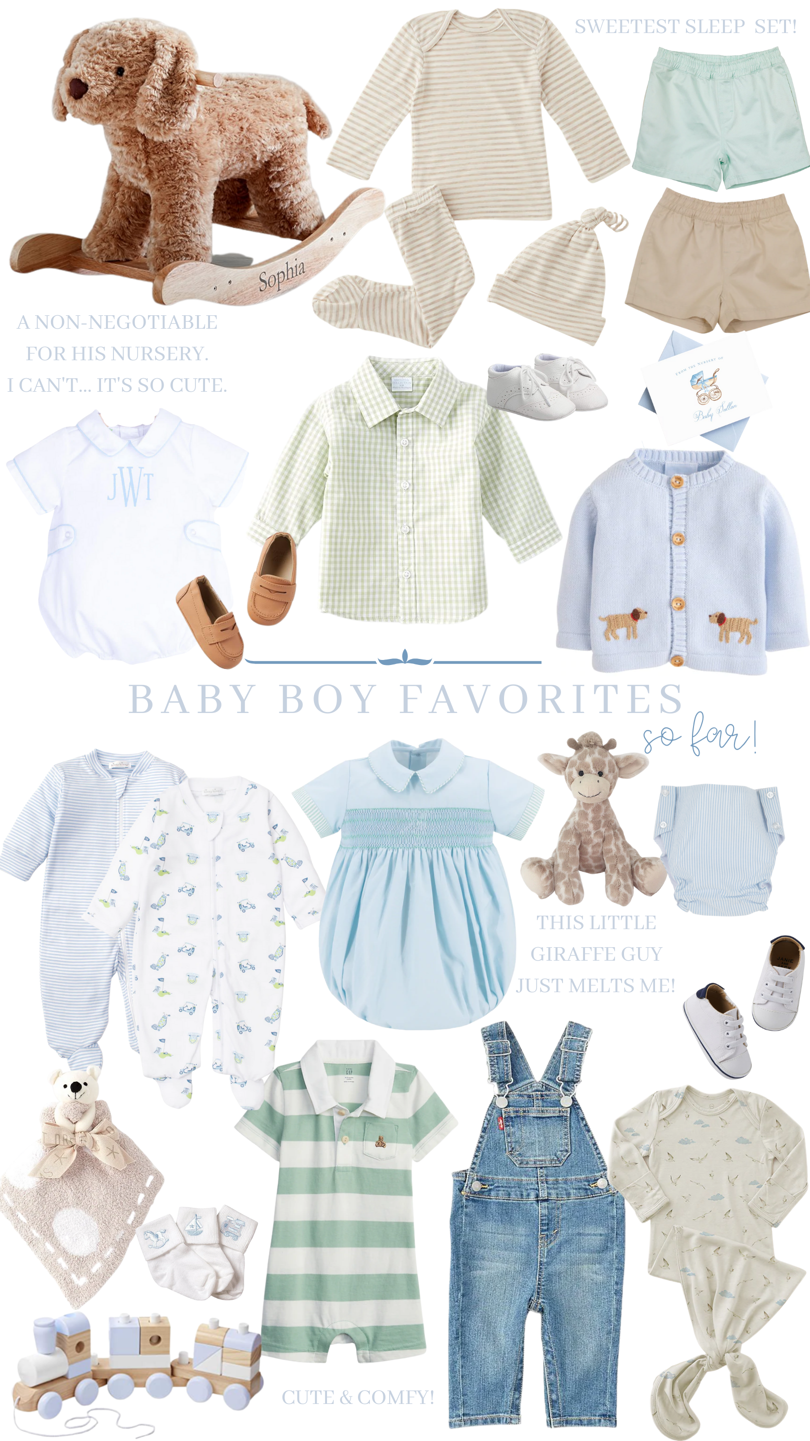 Favorite finds for a baby boy - clothes, toys and accessories