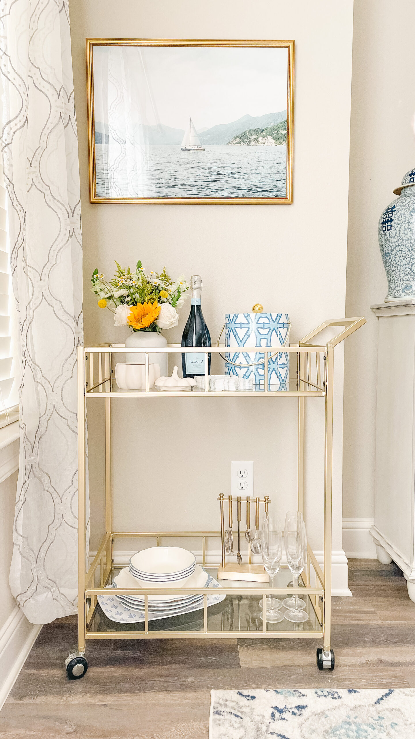 fall bar cart styling