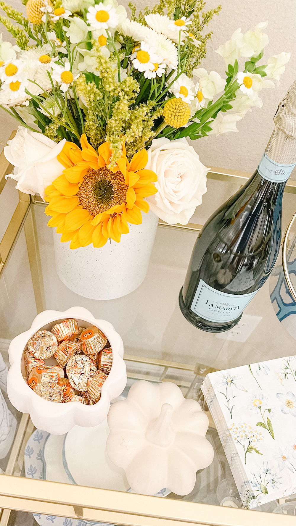 fall bar cart styling